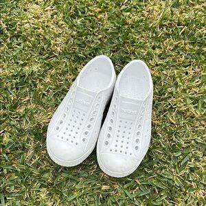 Native White Slip-On Sneakers with Perforated Design